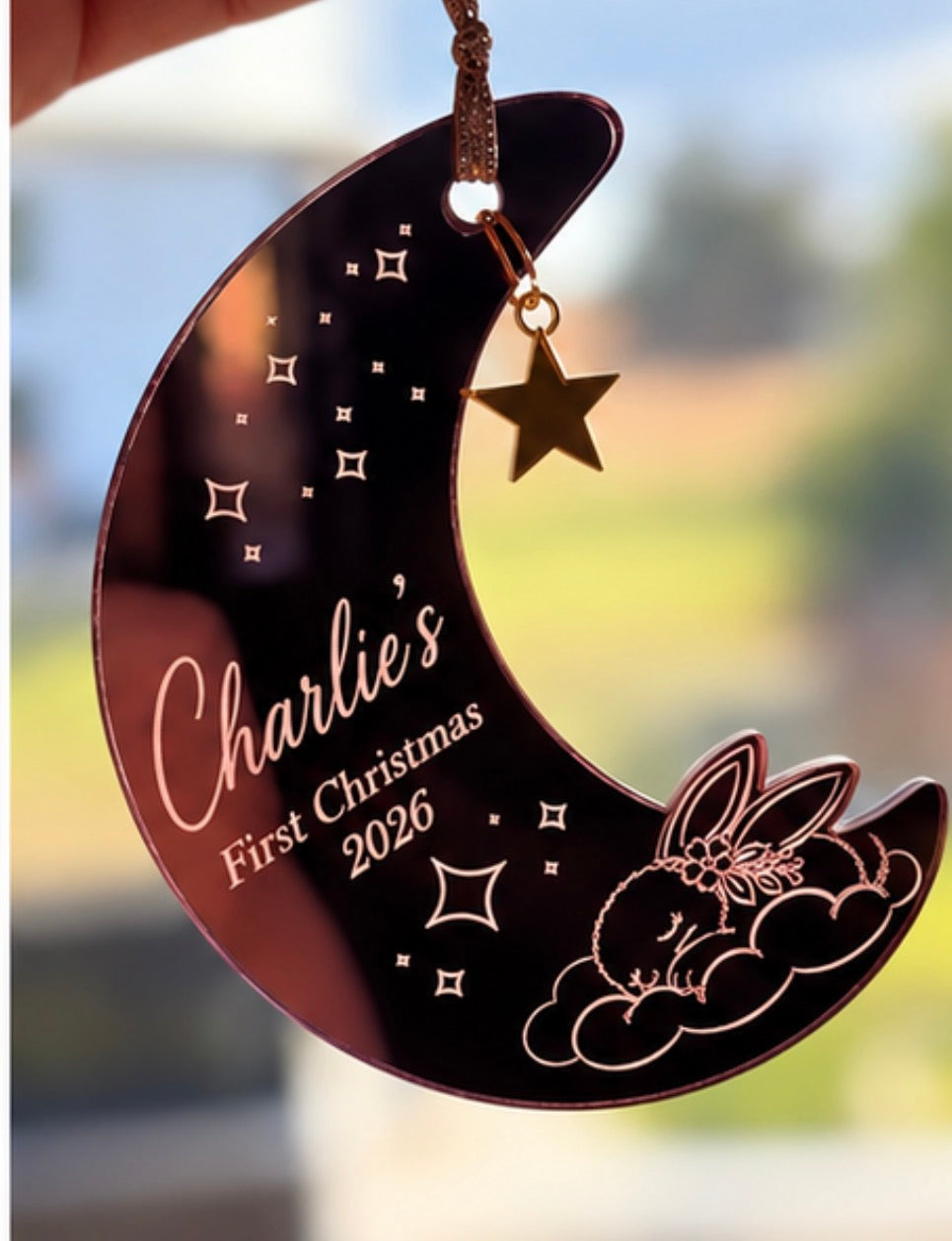 Personalised Baby’s First Christmas Moon Ornament