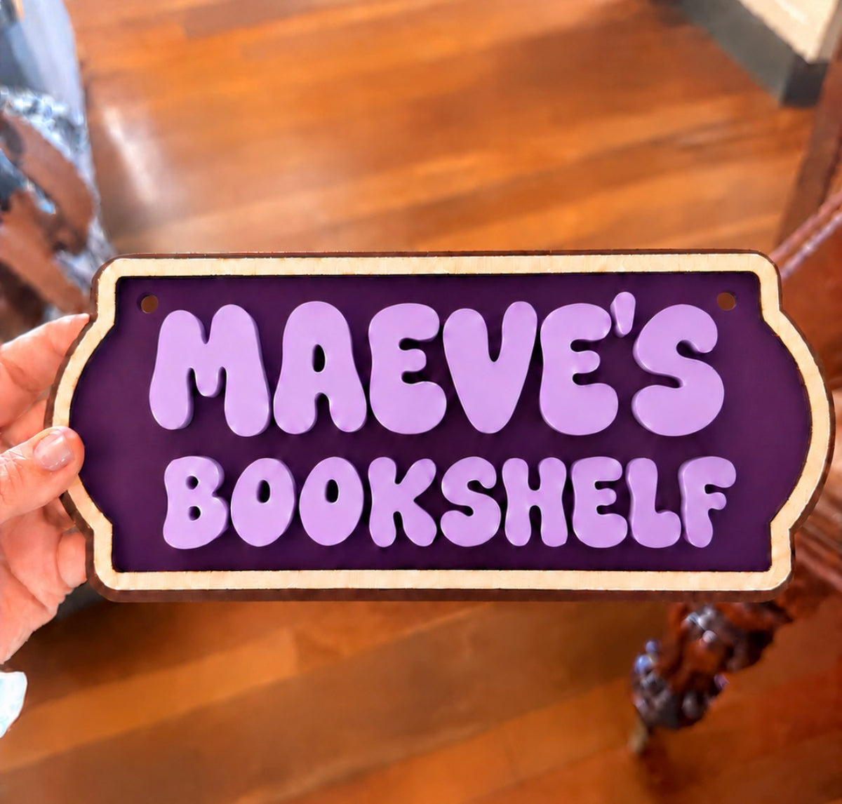 Personalised Play Space Sign, Acrylic & basswood.