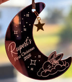 Personalised Baby’s First Christmas Moon Ornament