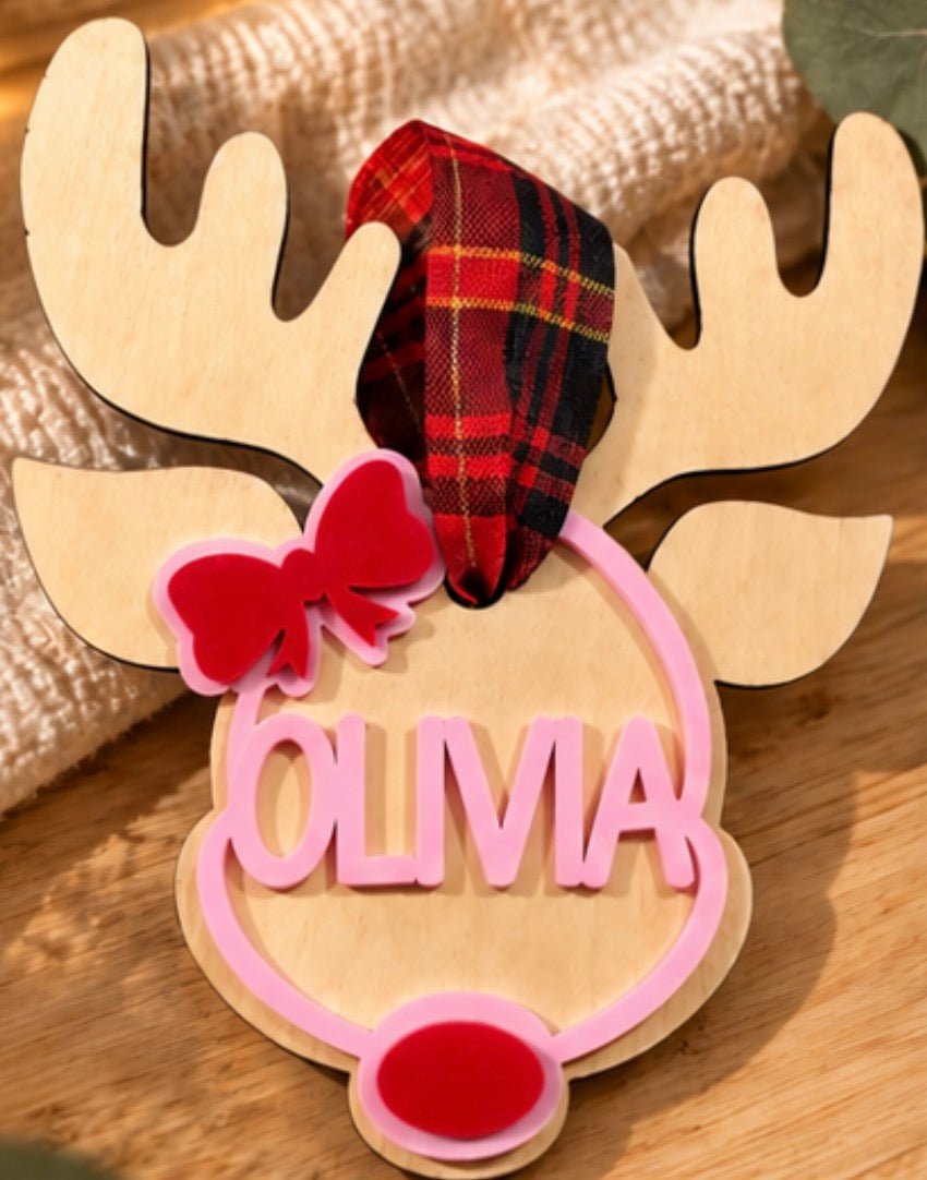 Personalised Christmas Reindeer Ornament ♡ - Susie Clare Creative