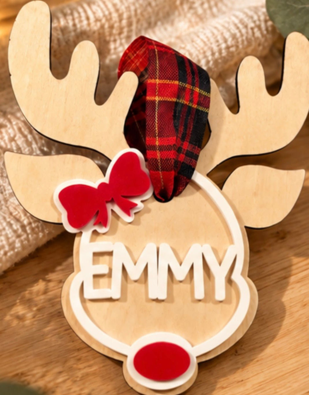 Personalised Christmas Reindeer Ornament ♡ - Susie Clare Creative